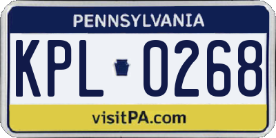 PA license plate KPL0268
