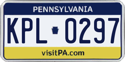 PA license plate KPL0297