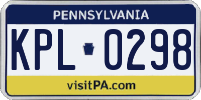 PA license plate KPL0298