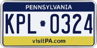 PA license plate KPL0324