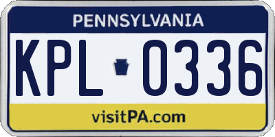 PA license plate KPL0336