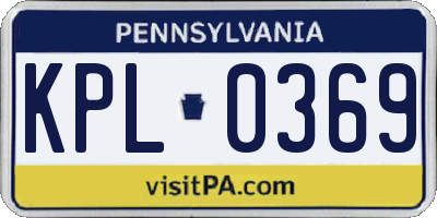 PA license plate KPL0369