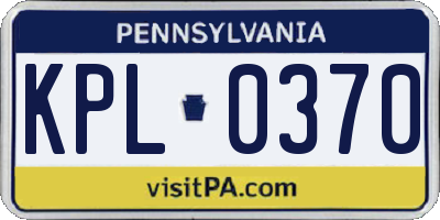 PA license plate KPL0370