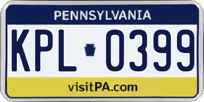 PA license plate KPL0399