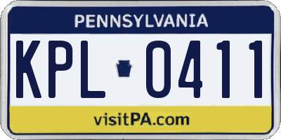 PA license plate KPL0411