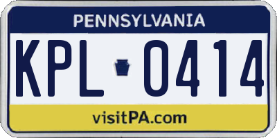 PA license plate KPL0414