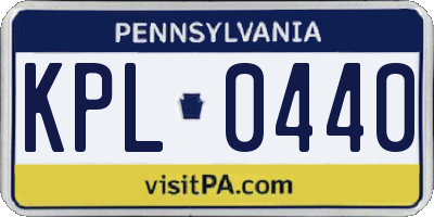 PA license plate KPL0440