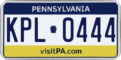 PA license plate KPL0444