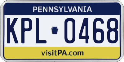 PA license plate KPL0468