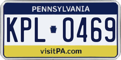 PA license plate KPL0469