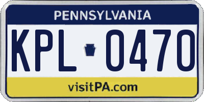 PA license plate KPL0470