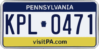 PA license plate KPL0471