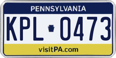 PA license plate KPL0473