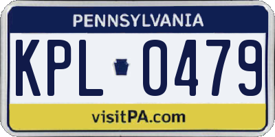 PA license plate KPL0479