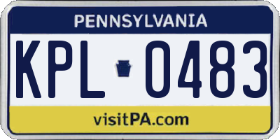 PA license plate KPL0483