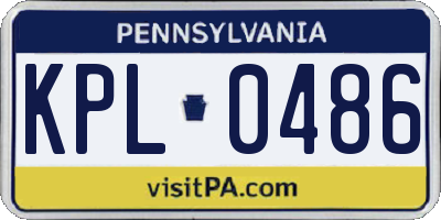 PA license plate KPL0486