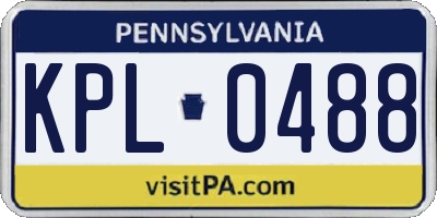 PA license plate KPL0488