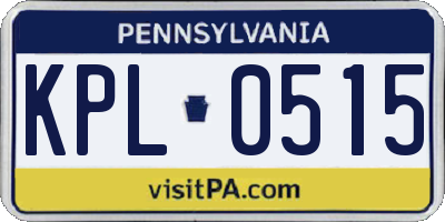 PA license plate KPL0515