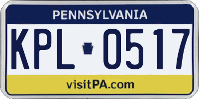 PA license plate KPL0517