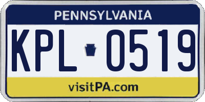 PA license plate KPL0519