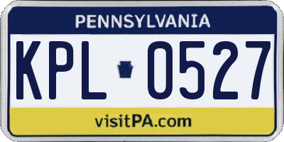 PA license plate KPL0527