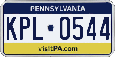 PA license plate KPL0544