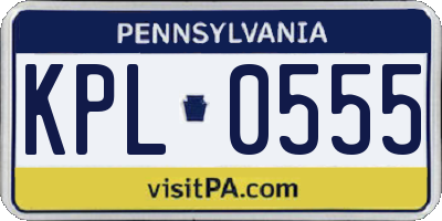 PA license plate KPL0555