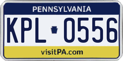 PA license plate KPL0556