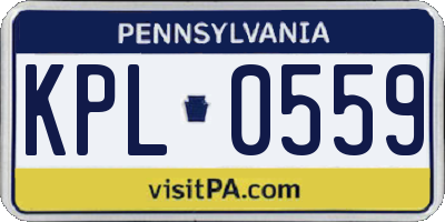 PA license plate KPL0559