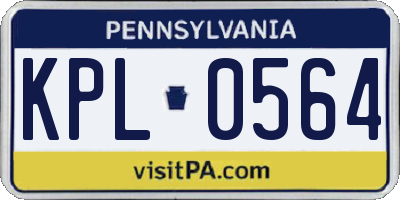 PA license plate KPL0564