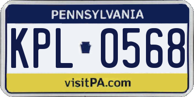 PA license plate KPL0568