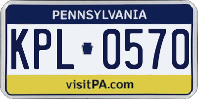 PA license plate KPL0570
