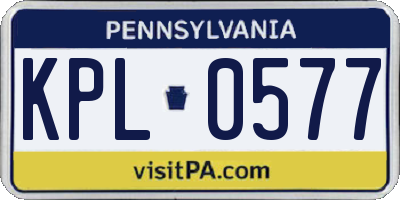 PA license plate KPL0577