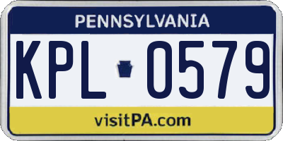 PA license plate KPL0579