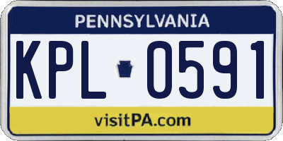 PA license plate KPL0591