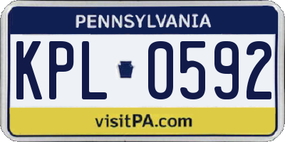 PA license plate KPL0592