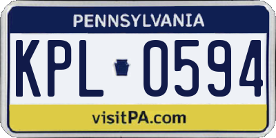PA license plate KPL0594