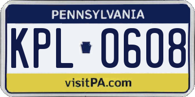 PA license plate KPL0608