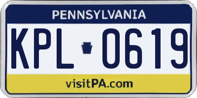 PA license plate KPL0619