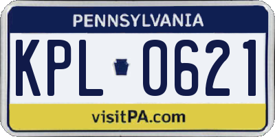 PA license plate KPL0621