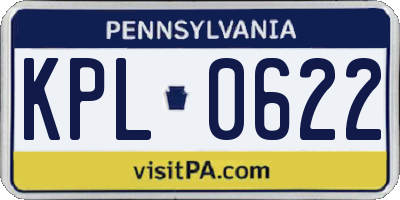 PA license plate KPL0622