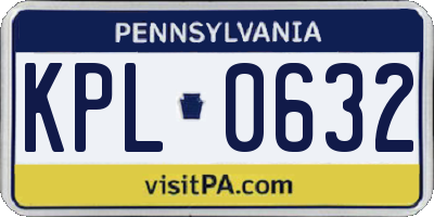 PA license plate KPL0632