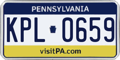 PA license plate KPL0659