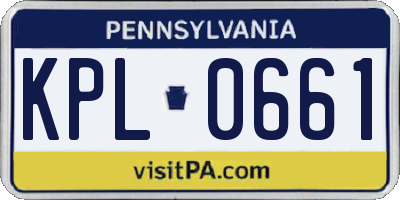PA license plate KPL0661