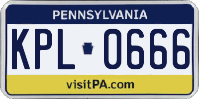 PA license plate KPL0666