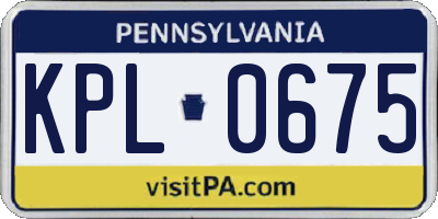 PA license plate KPL0675
