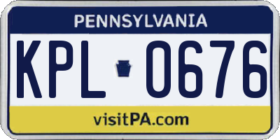 PA license plate KPL0676