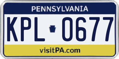 PA license plate KPL0677