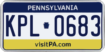 PA license plate KPL0683