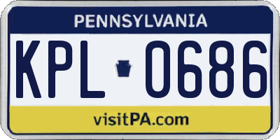PA license plate KPL0686
